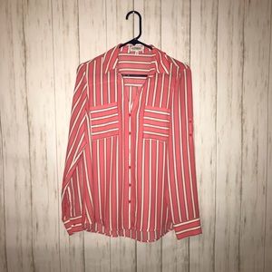 Express punk & white striped porotfino blouse